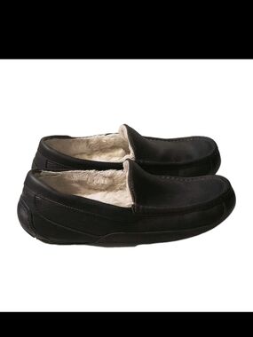 UGG Ascot Leather Slippers Espresso Brown Men's Size 10 S/N 5379 MSRP $120